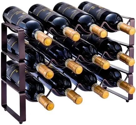 GONGSHI 3 Tier Stackable Best Wine Storage Rack