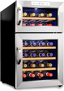 Ivation Premium Stainless Steel Dual Zone Thermoelectric Wine Refrigerator