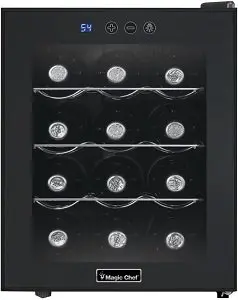 Magic Chef MCWC12B Black 12-Bottle Single-Zone Wine Fridge