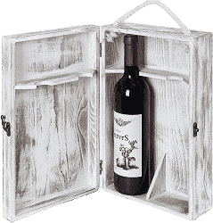 Mygift 2-Bottle Wooden Wine Storage Box