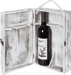 Mygift 2-Bottle Wooden Wine Storage Box