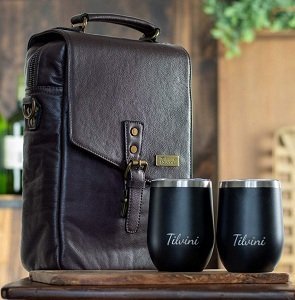 Genuine Leather Insulated Wine Bottle Travel Carrier