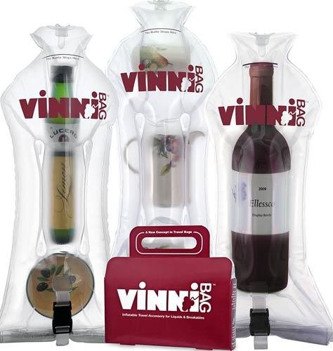 VinniBag Inflatable Travel Bag for Wine Bottle