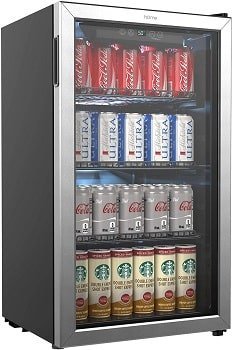 hOmeLabs 120 Cans Coldest Mini Fridge with Glass Door