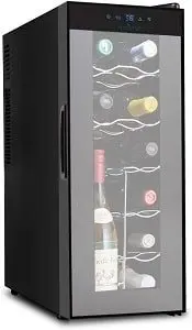 NutriChef 12 Bottle Wine Cooler Refrigerator