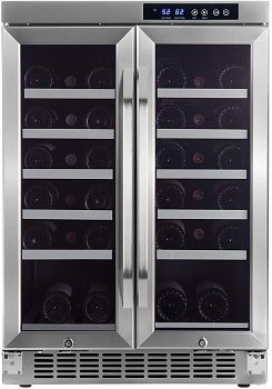 EdgeStar 36 Bottle Built-In Dual Zone French Door Wine Cooler