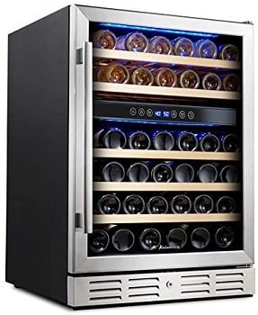 Kalamera 46 Bottle Dual Zone Wine Refrigerator With Lock