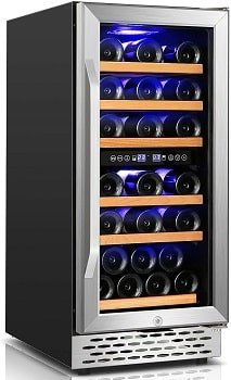 Nictemaw 15 Inch Dual Zone Under Counter Wine Refrigerator
