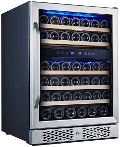 FOOING 24 inch 46 Bottle Dual Zone Wine Refrigerator