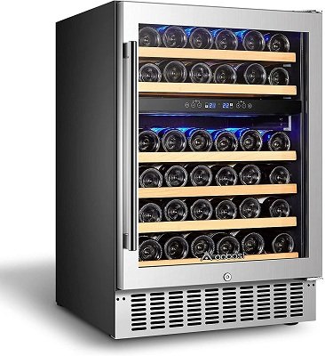 AAOBOSI 24 Inch Under Counter Dual Zone Wine Cooler
