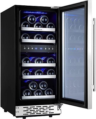 Phiestina 15 Inch Dual Zone Built-in Wine Cooler Refrigerator