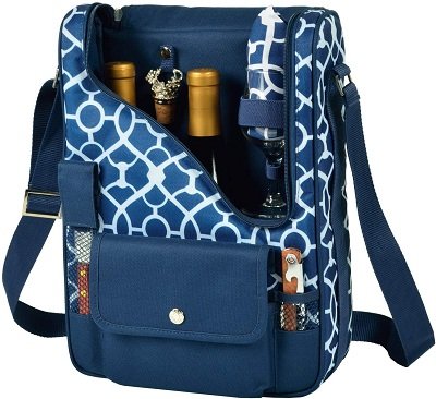 Picnic at Ascot - Wine Carrier Deluxe with Glass Wine Glasses and Accessories