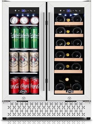 TYLZA 24 Inch Built-In Dual Zone Wine and Beverage Cooler