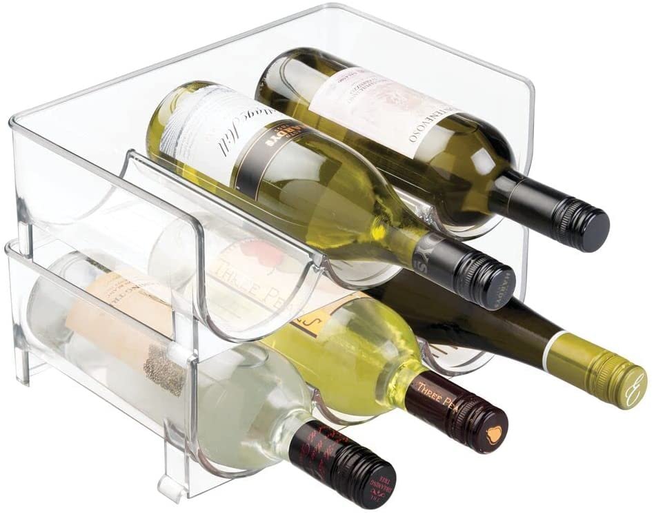 mDesign Modern Plastic Stackable Wine Rack