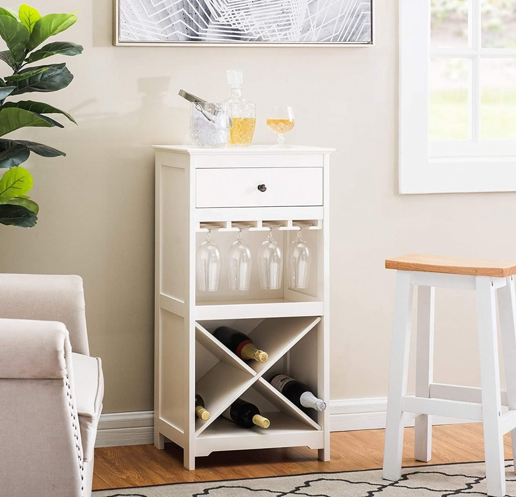 2L Lifestyle Paxton White Wine Bar Cabinet