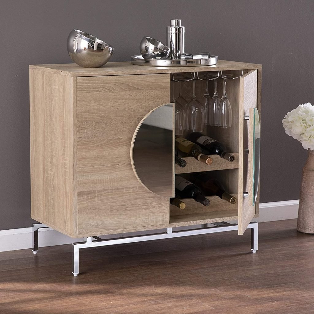 SEI Furniture Northdom Wine Storage Bar Cabinet