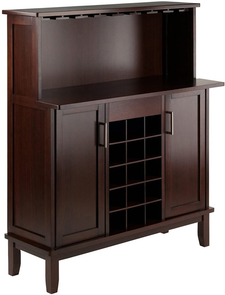 Winsome Beynac Bar Cappuccino Wine Cabinet