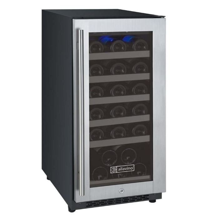 Allavino 30 Bottle Stainless Steel Wine Refrigerator