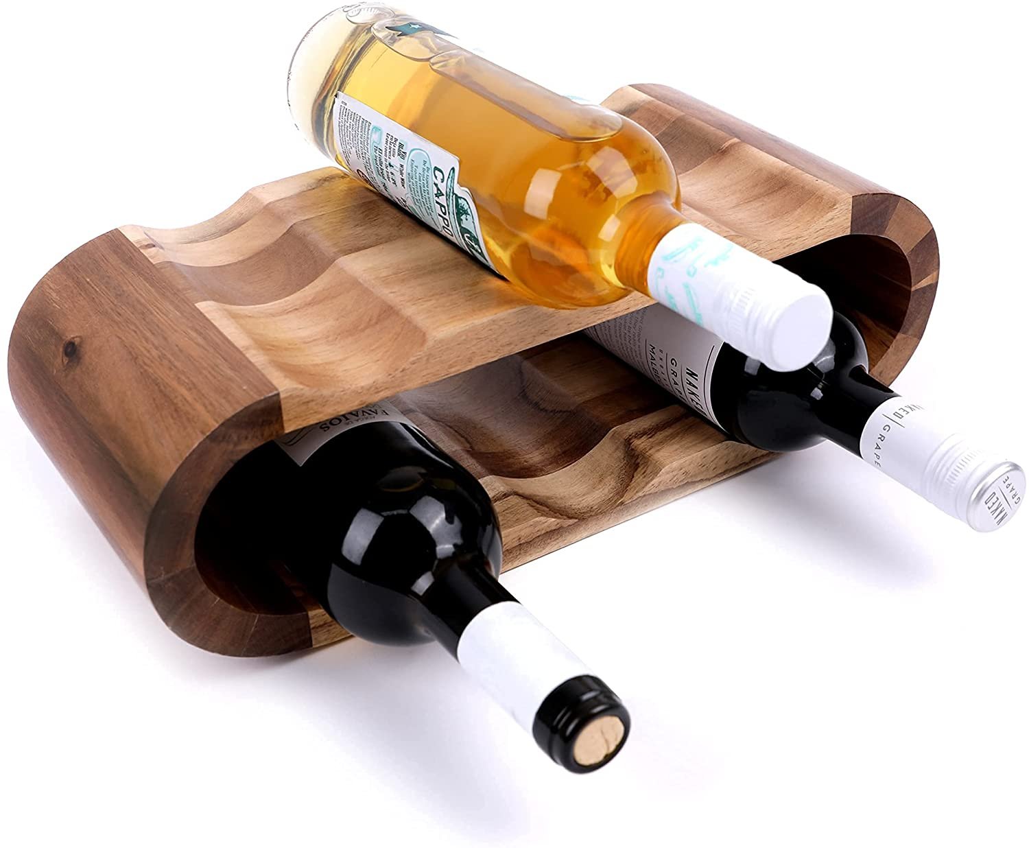 Lokeko Countertop Small Wooden 6 Wine Bottle Racks