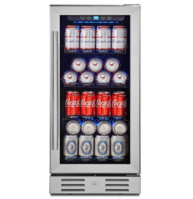 Kalamera 15 Inch Under Counter Beverage Cooler and Refrigerator