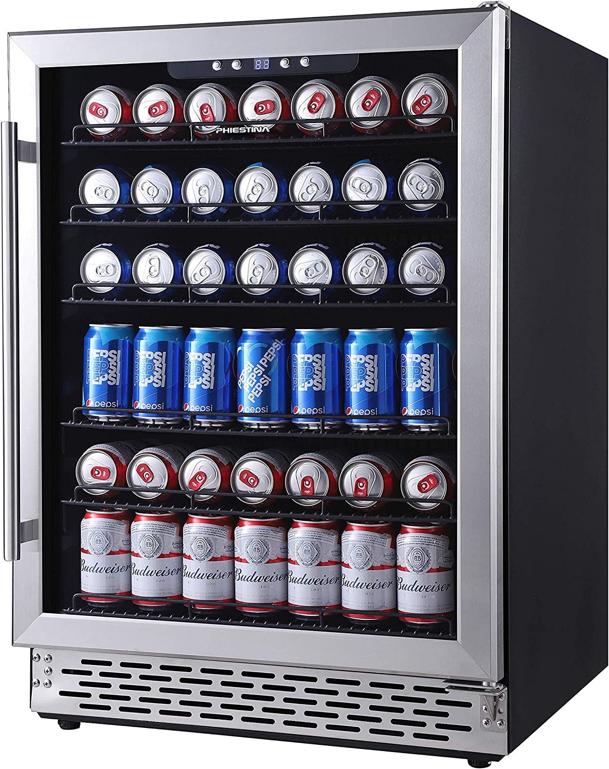 Phiestina 24 Inch 175 Can Under Counter Beverage Fridge