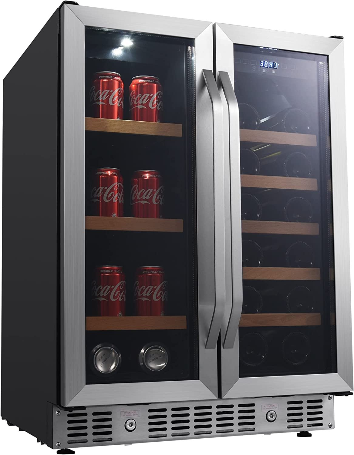 EdgeStar 24 Inch Built-In Wine and Beverage Cooler with French Doors