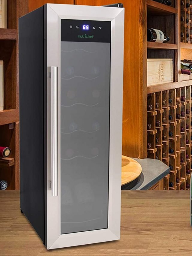 NutriChef 12 Bottle Wine Cooler Refrigerator Wine Storage Expert