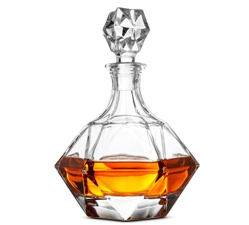 FineDine European Style Glass Whiskey Decanter