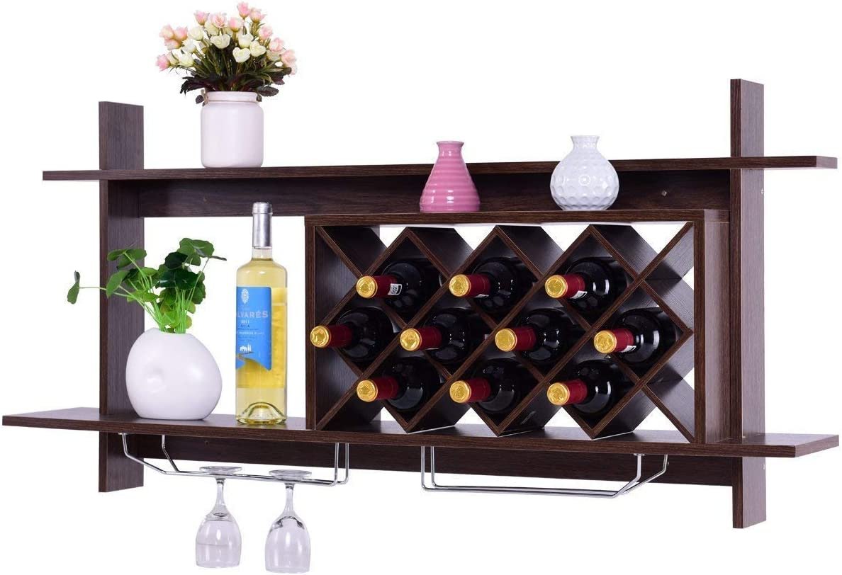 Giantex Wall Mounted Basement Wine Rack