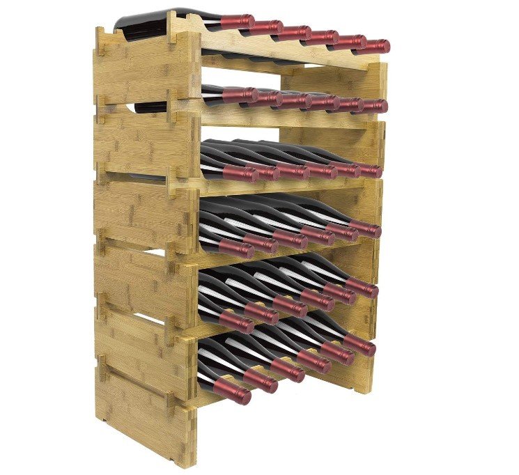 Sorbus Stackable Bamboo Wine Rack