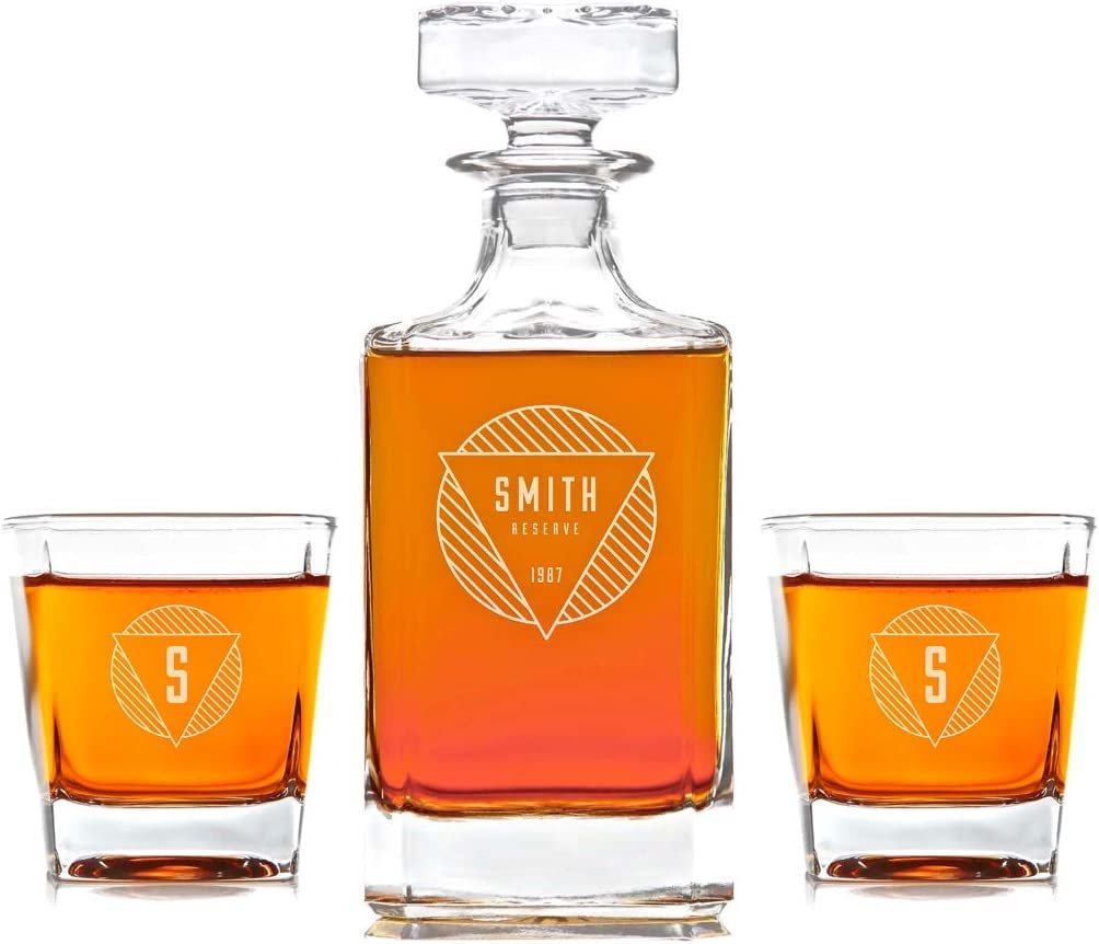 Swanky Badger Personalized Modern Whiskey Decanter