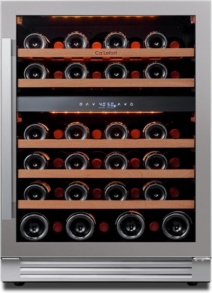 Ca'Lefort 46 Bottle Dual Zone Modern Wine Cooler Refrigerator 