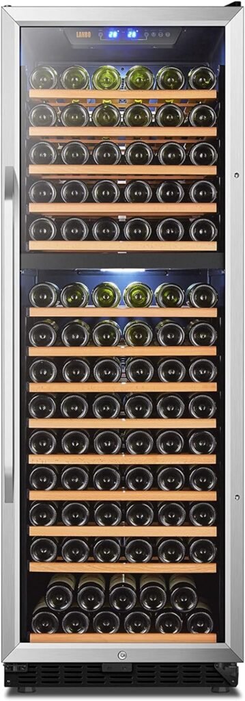 Lanbo 154 Bottle Dual Zone Wine Cooler Refrigerator